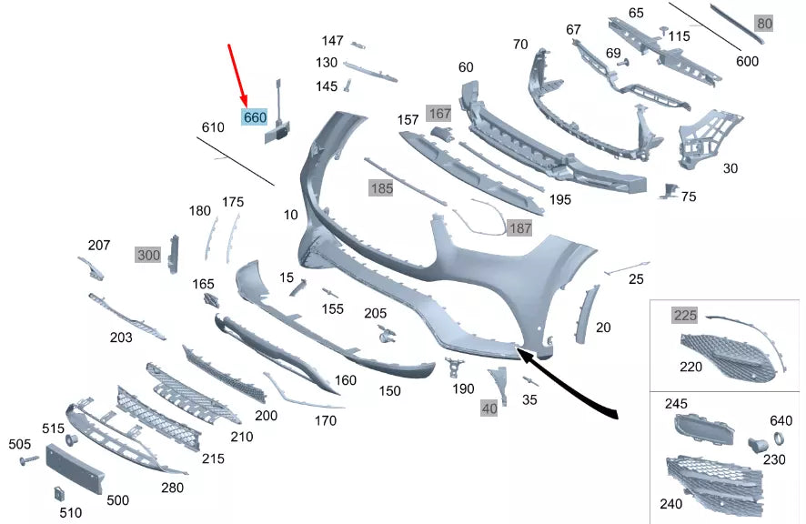 NEW MERCEDES-BENZ GLE W167 FRONT LATERAR RADAR SENSOR A0009054211 ORIGINAL