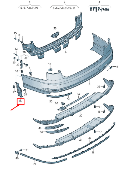 NEW AUDI A8 4N REAR LEFT BUMPER CLOSING ELEMENT 4N0807095C ORIGINAL