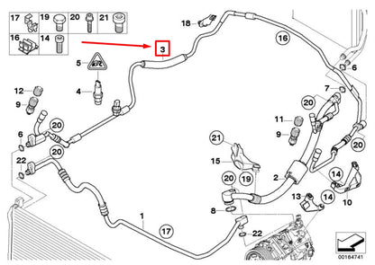 NEW BMW 1 E88 CONDENSER EVAPORATOR PRESSURE HOSE 64509133064 9133064 ORIGINAL