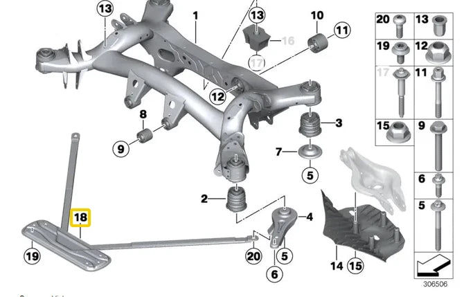 NEW BMW 2 COUPE F22 REAR AXLE TENSION STRUT 33326895135 ORIGINAL