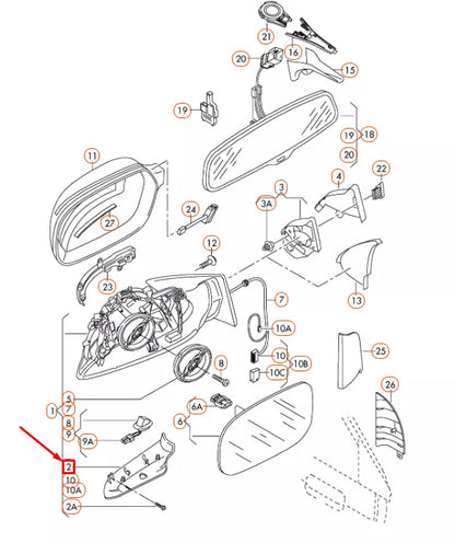 NEW AUDI A3 8P FRONT RIGHT DOOR MIRROR LOWER TRIM 4F0858524A01C