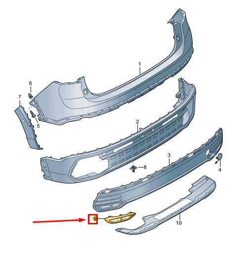 new vw taigo cs rear left bumper trim 2g7807833a041 original