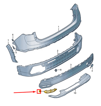 new vw taigo cs rear left bumper trim 2g7807833a041 original