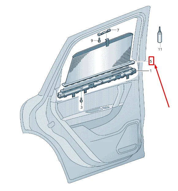 NEW VW TOUAREG 7P MK2 REAR RIGHT DOOR ROLLER SUNBLIND COVER 7P686038082V