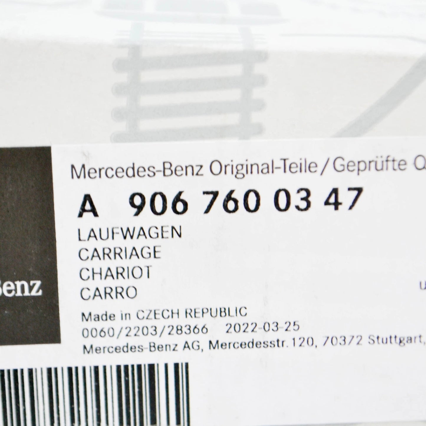 NEW MB SPRINTER 906 SLIDING DOOR RIGHT CENTRAL CARRIAGE A9067600347 ORIGINAL