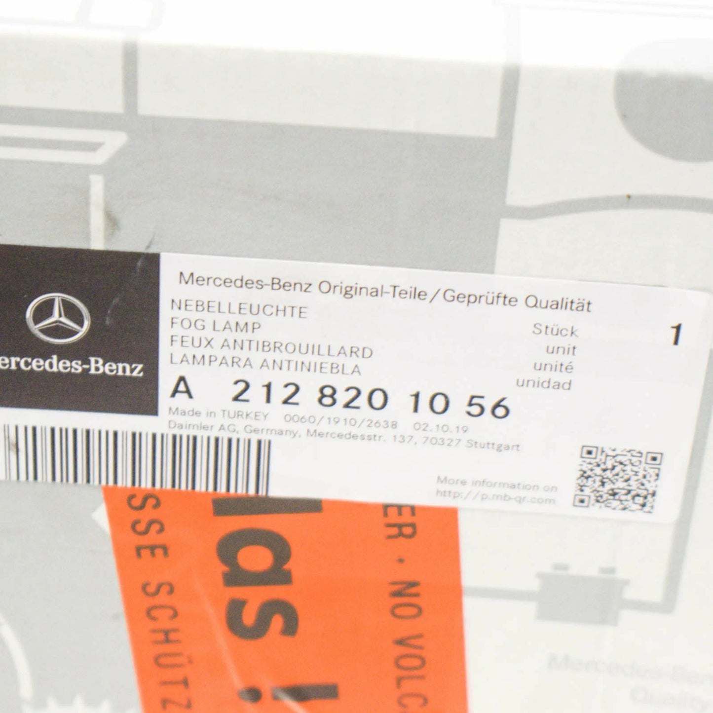 NEW MB E W212 FRONT BUMPER LEFT FOG LIGHT LAMP A2128201056