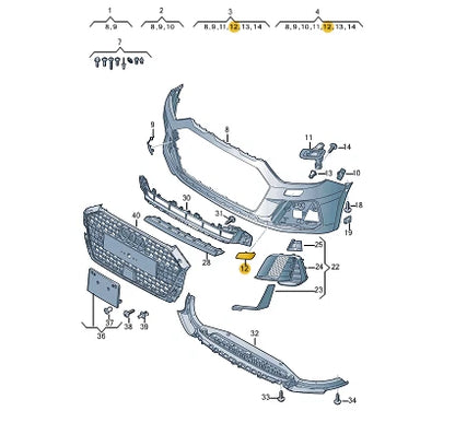NEW AUDI A1 SPORTBACK GBA LEFT HEADLIGHT WASHER COVER CAP 82A807753AGRU
