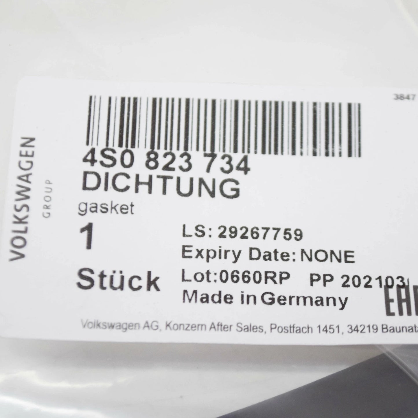 NEW AUDI R8 4S ENGINE BAY RUBBER SEAL 4S0823734 2017