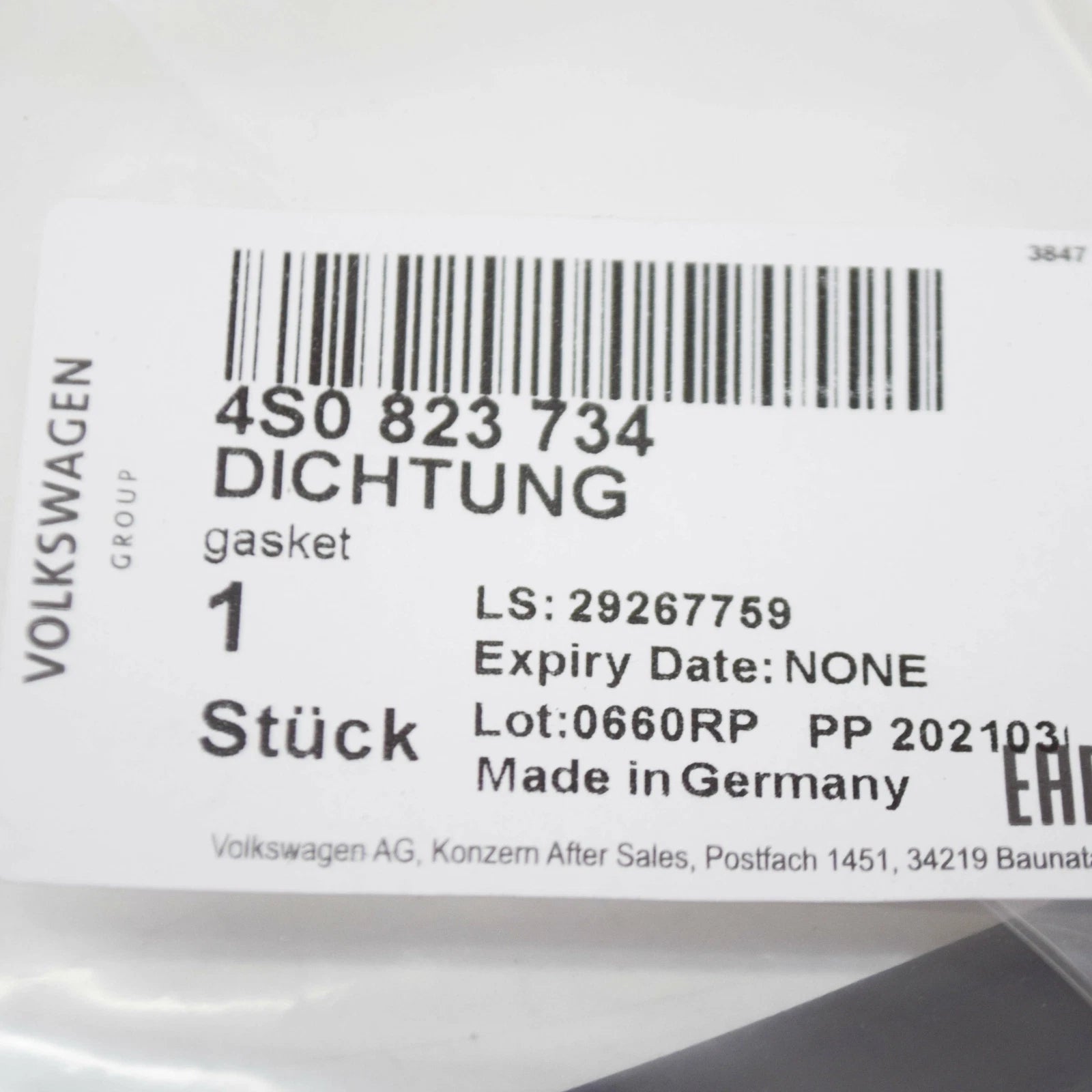 NEW AUDI R8 4S ENGINE BAY RUBBER SEAL 4S0823734 2017
