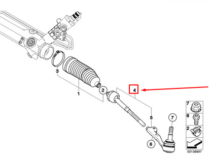 new bmw 3 e90 right tie rod assembly 32102283462 2283462 original