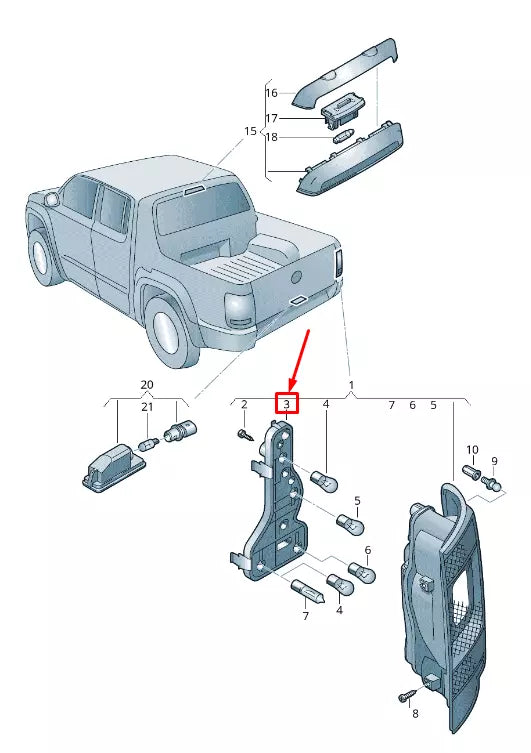 NEW VW AMAROK 2H REAR LEFT BULB CARRIER 2H1945257 ORIGINAL