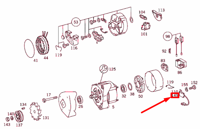 NEW MB SL R129 ALTERNATOR INTERFERENCE SUPPRESSION CONDENSER A0011566901