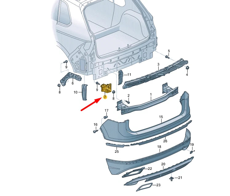 NEW VW TIGUAN AD MK2 REAR RIGHT BUMPER GUIDE PROFILE 5NA807394A