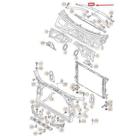 NEW AUDI Q5 8R FRONT UPPER CENTRE ADDITIONAL REINFORCEMENT 8R0805629G ORIGINAL