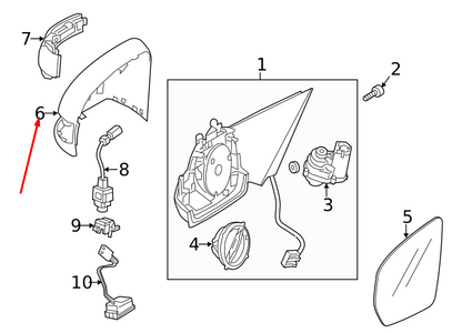 NEW MERCEDES-BENZ C W205 FRONT RIGHT DOOR MIRROR HOUSING A09981150009897