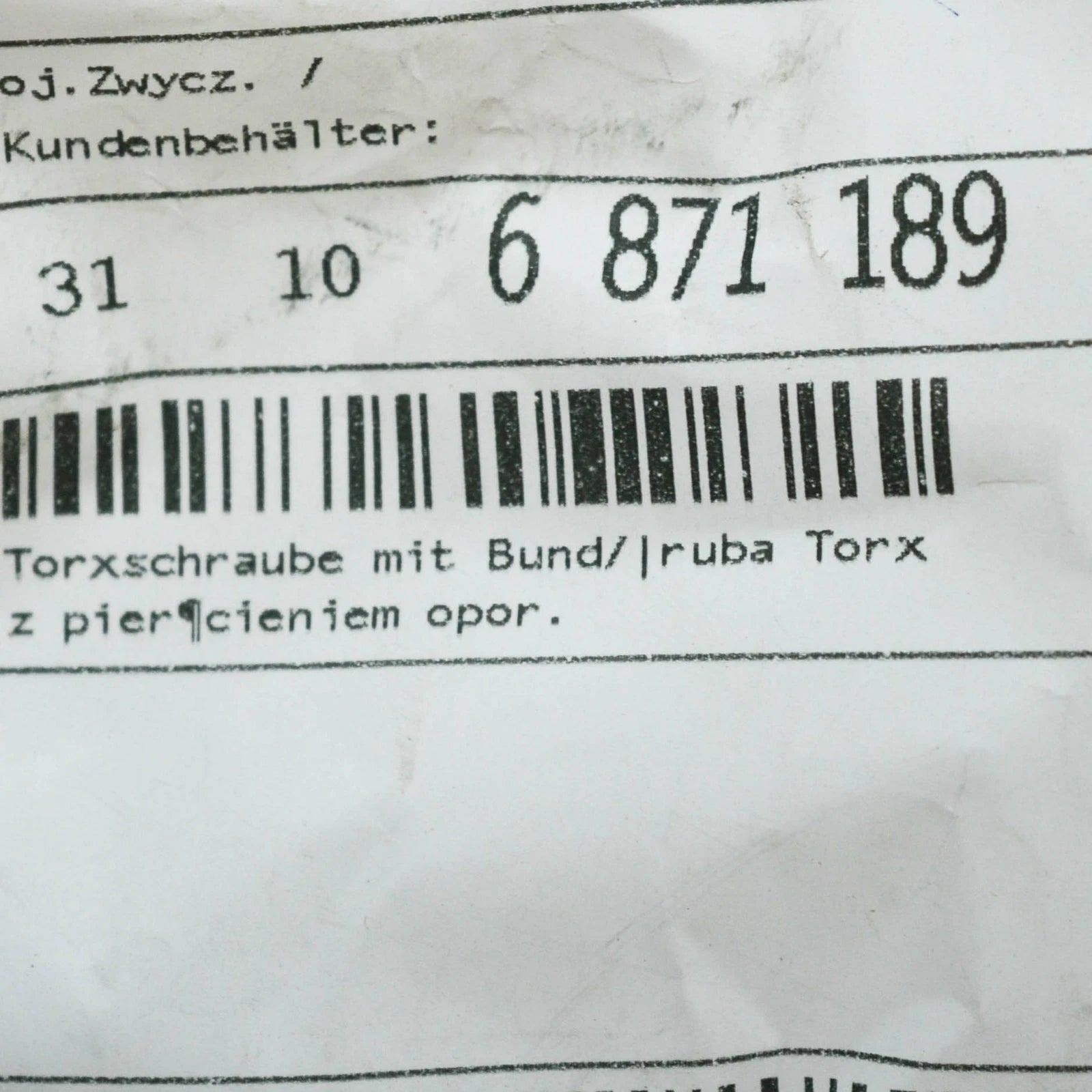 NEW BMW 5 G30 FRONT AXLE WISHBONE BOLT M14X137X1.5 31106871189 ORIGINAL