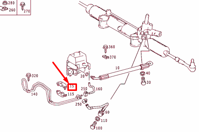 new mercedes-benz s w140 power steering cooling pipe bracket a1404660940