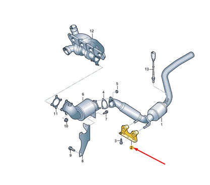 NEW VW TRANSPORTER VI T6 EXHAUST PIPE WITH CATALYST BRACKET 7E0253144C