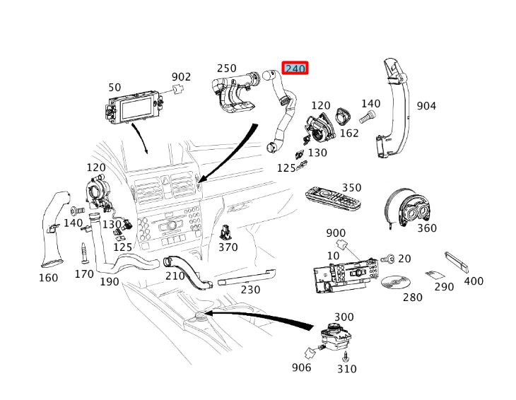 NEW MERCEDES-BENZ C COUPE C204 AIR INTAKE DUCT A2048311445 ORIGINAL