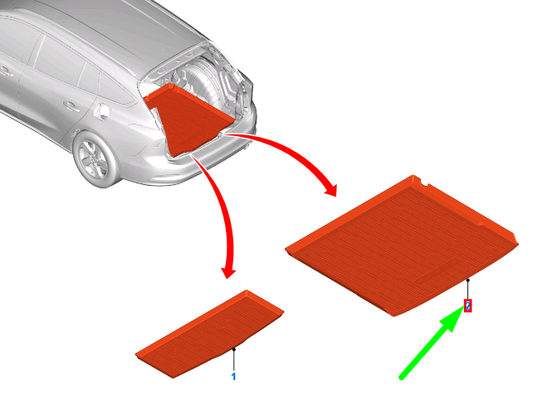 new ford focus mk4 estate loading compartment mat 2531209 original
