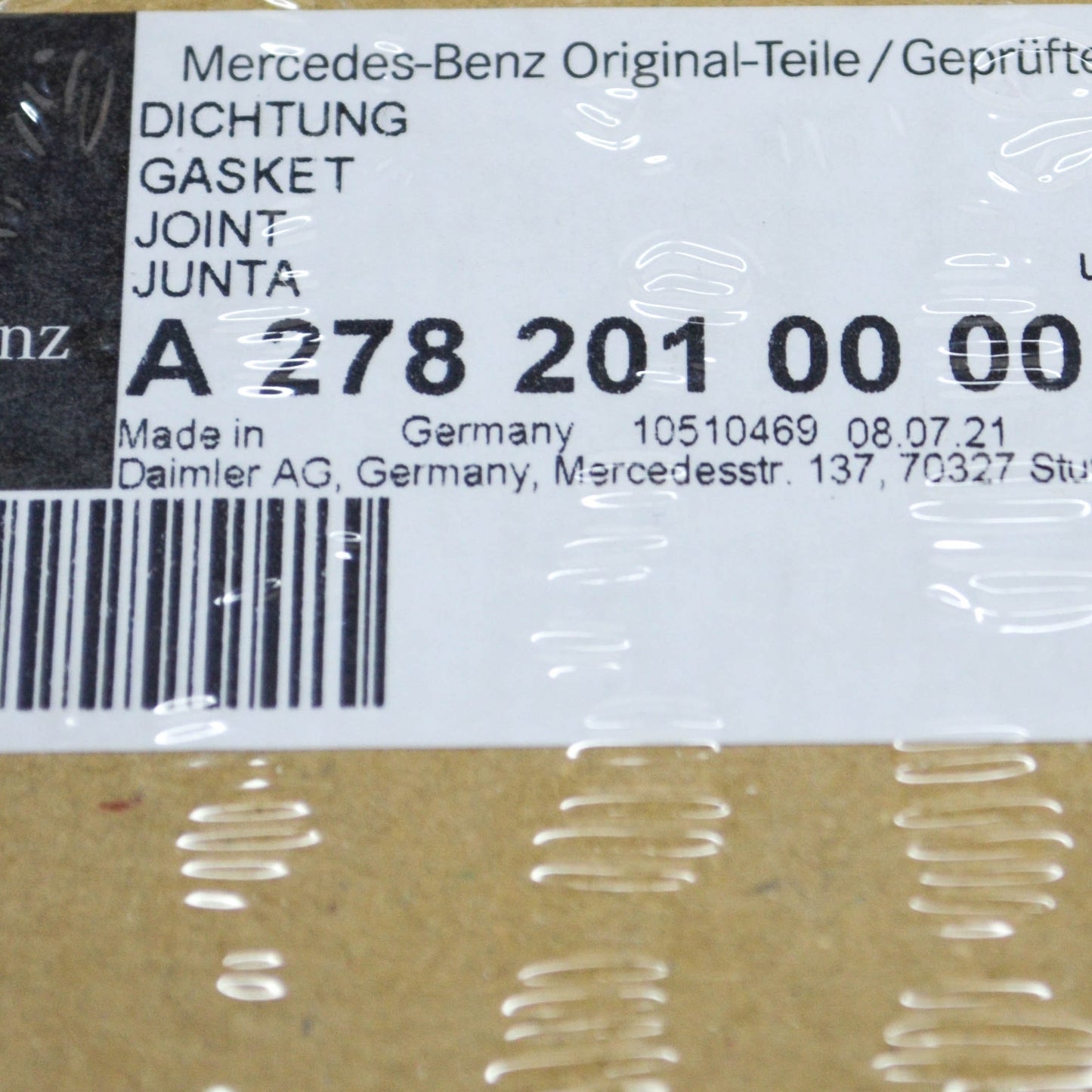 NEW MERCEDES-BENZ GLE COUPE C292 ENGINE WATER PUMP GASKET A2782010000 ORIGINAL