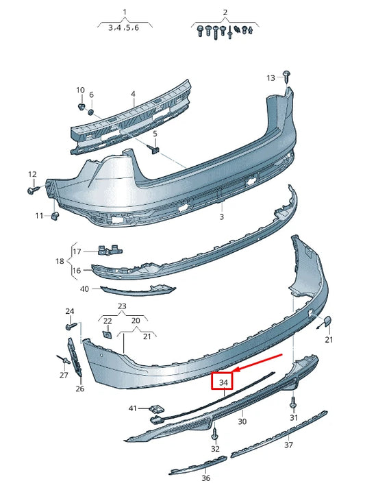 NEW AUDI E-TRON GEN REAR BUMPER SECURING STRIP 4KE807900D