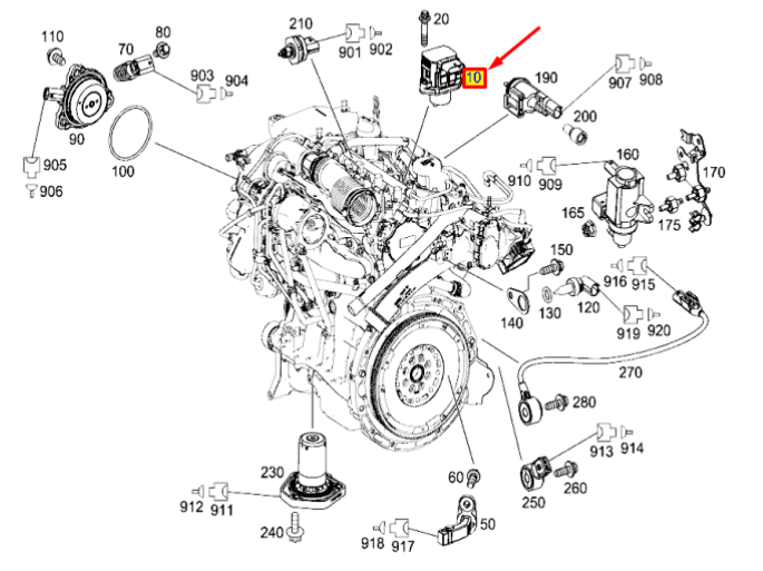 NEW MERCEDES-BENZ GLA X156 ENGINE SOLENOID VALVE A2709820000 ORIGINAL