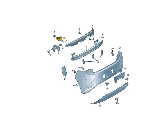NEW VOLKSWAGEN ID.3 E11 REAR RIGHT BUMPER BRACKET GUIDE 10A807394A ORIGINAL
