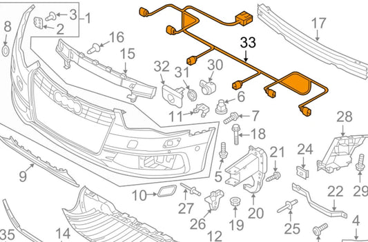 NEW AUDI A6 C7 FRONT BUMPER WIRING HARNESS LOOM 4G5971095F ORIGINAL