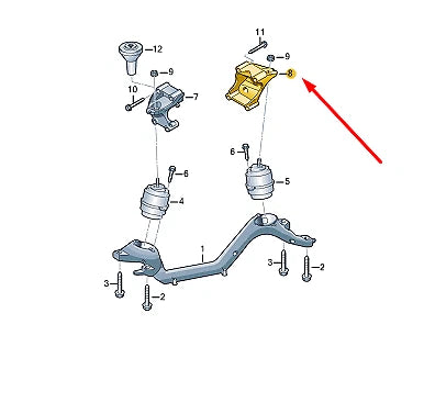 NEW VW TOUAREG 7P MK2 ENGINE BRACKET RIGHT SIDE 7L8199308F