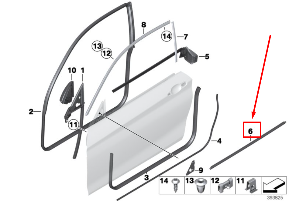 new bmw 2 f23 front right door channel sealing 7404204 51337404204 original
