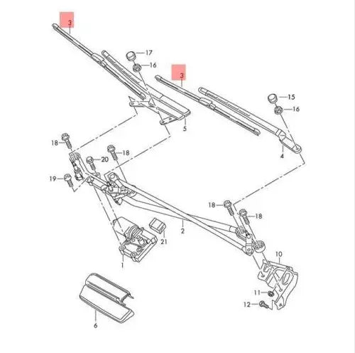 NEW AUDI Q7 4L FRONT AERODYNAMIC WIPER BLADES SET LHD 4L1998002