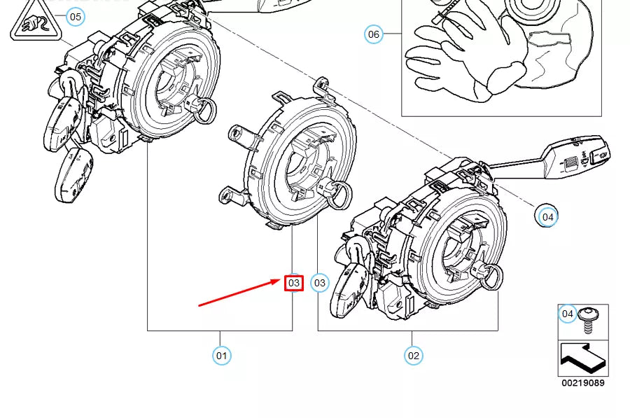 NEW BMW 1 E81 STEERING COLUMN COIL SPRING CARTRIDGE 61319122509 ORIGINAL