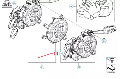 NEW BMW 1 E81 STEERING COLUMN COIL SPRING CARTRIDGE 61319122509 ORIGINAL