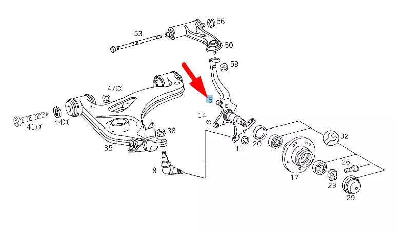 NEW MERCEDES-BENZ SLK R170 FRONT RIGHT STEERING KNUCKLE A2023300120 ORIGINAL