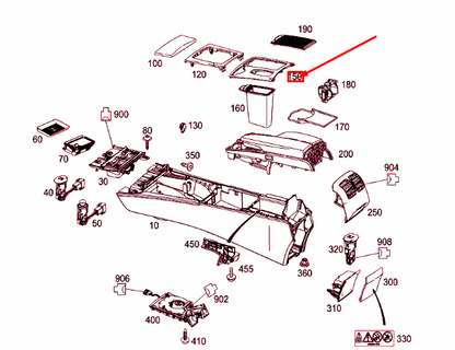 NEW MERCEDES-BENZ C W204 CENTER CONSOLE COVER LHD A20468003079H44 ORIGINAL