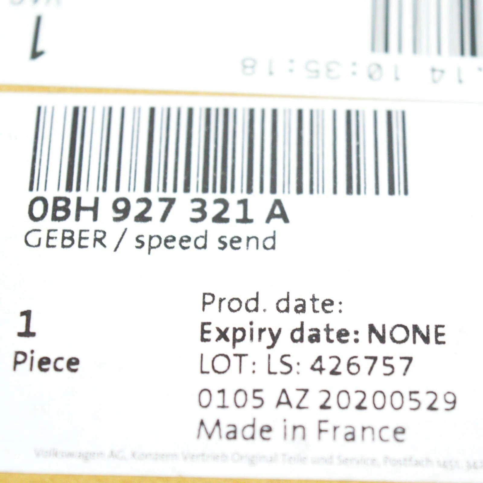 NEW AUDI Q3 8U SPEED SENSOR WITH TEMPERATURE SENSOR 0BH927321A