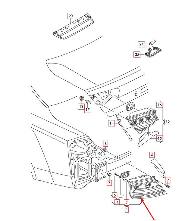 new audi a8 d4 rear left taillight 4h0945095m original