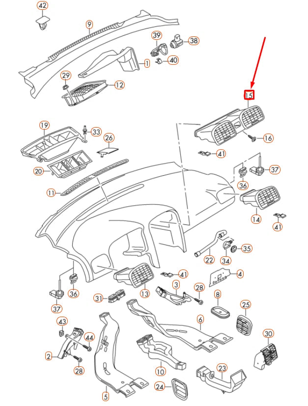 NEW VOLKSWAGEN GOLF 5K MK6 CENTER DASHBOARD AIR VENTS 5K0819728NVAL ORIGINAL