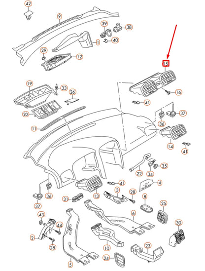 NEW VOLKSWAGEN GOLF 5K MK6 CENTER DASHBOARD AIR VENTS 5K0819728NVAL ORIGINAL