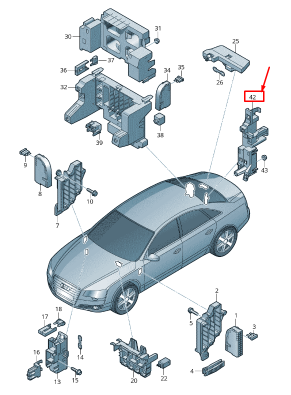 NEW AUDI A8 4H REAR LEFT PARKING AID CONTROL UNIT RETAINER 4H0907347C ORIGINAL