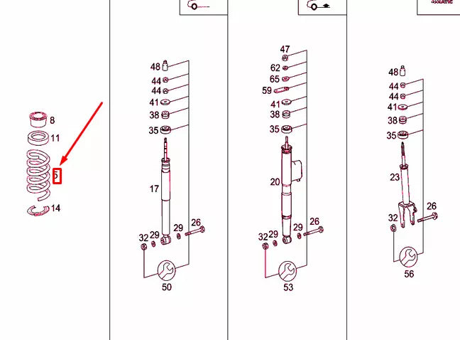 NEW MERCEDES-BENZ E W210 FRONT COIL SPRING A2103212204 ORIGINAL