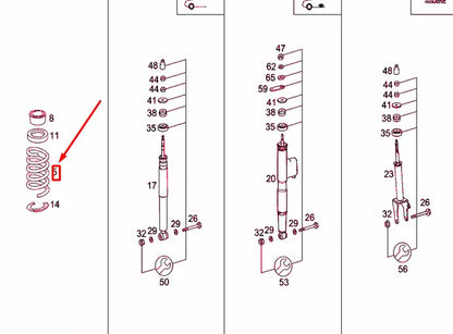 NEW MERCEDES-BENZ E W210 FRONT COIL SPRING A2103212204 ORIGINAL