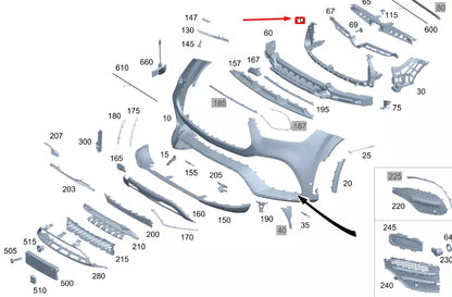 NEW MB GLE W167 FRONT BUMPER LOWER CENTER BASIC CARRIER A1678851600 ORIGINAL