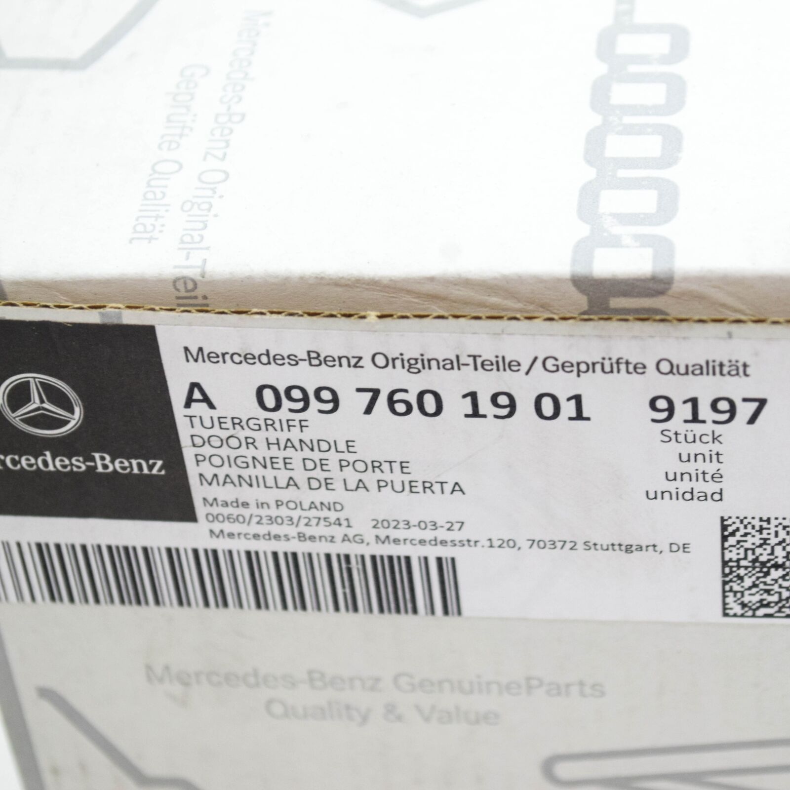 NEW MERCEDES-BENZ E W213 REAR LEFT DOOR EXTERIOR HANDLE A09976019019197 ORIGINAL