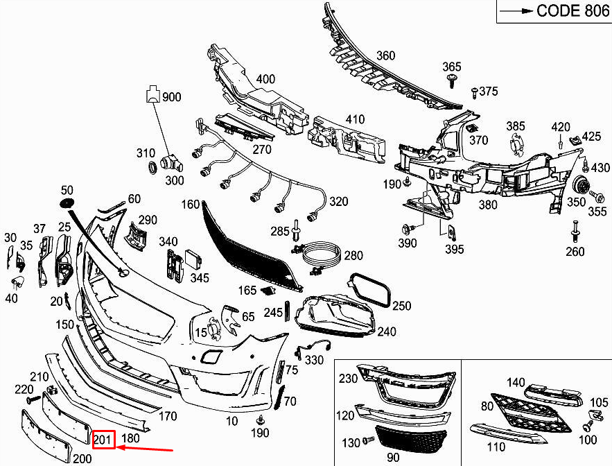 new mercedes-benz sl r231 front license plate holder a2318170478 original