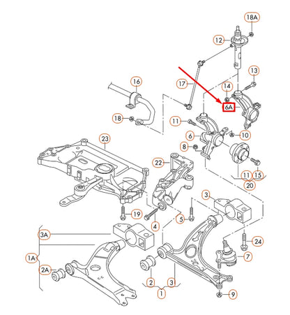 NEW AUDI A3 8P FRONT RIGHT WHEEL BEARING HOUSING 3C0407254F ORIGINAL