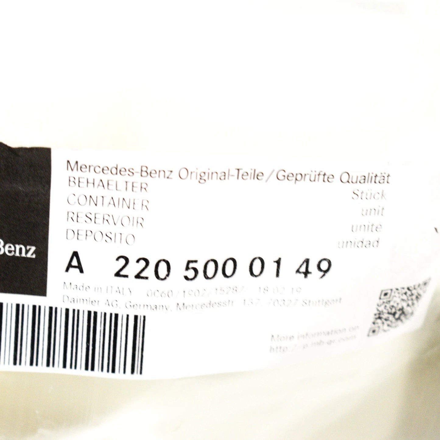 NEW MERCEDES-BENZ G-CLASS W463 COOLANT EXPANSION TANK A2205000149 ORIGINAL