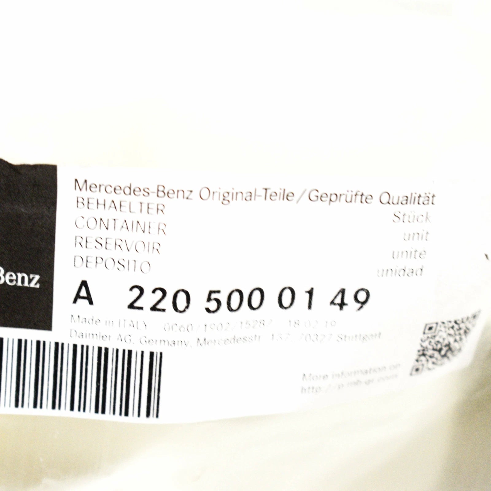 NEW MERCEDES-BENZ G-CLASS W463 COOLANT EXPANSION TANK A2205000149 ORIGINAL