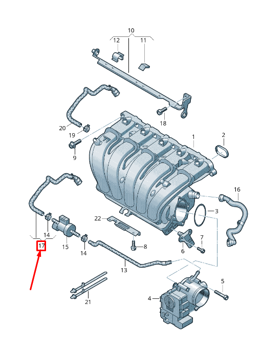 NEW VW BEETLE 5C PURGE VALVE HOSE 5C0133366AC ORIGINAL